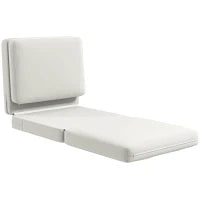 Poltrona Letto in Velluto, 75x268x18 cm, Crema