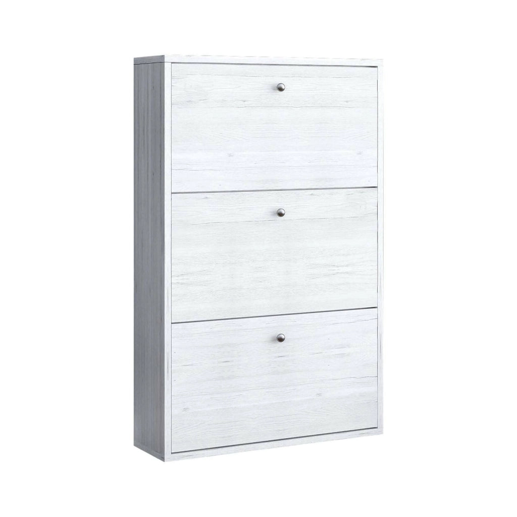 Mobile Portascarpe Ashobaa, Scarpiera 3 Vani Made in Italy, 73x15x110h cm Grigio Chiaro