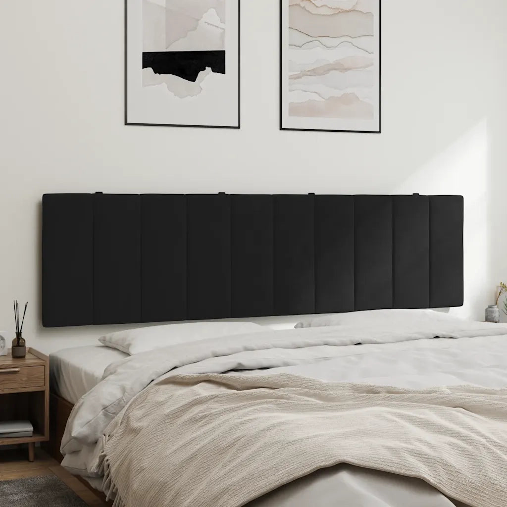 Coussin de tête de lit Hanko noir 180 cm velours