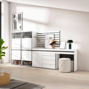 Scarpiera, 297x35x145cm, Camera da letto, Cassettiera, Pannelli Decorativi, Tavolo da toeletta, Bianco RF3515