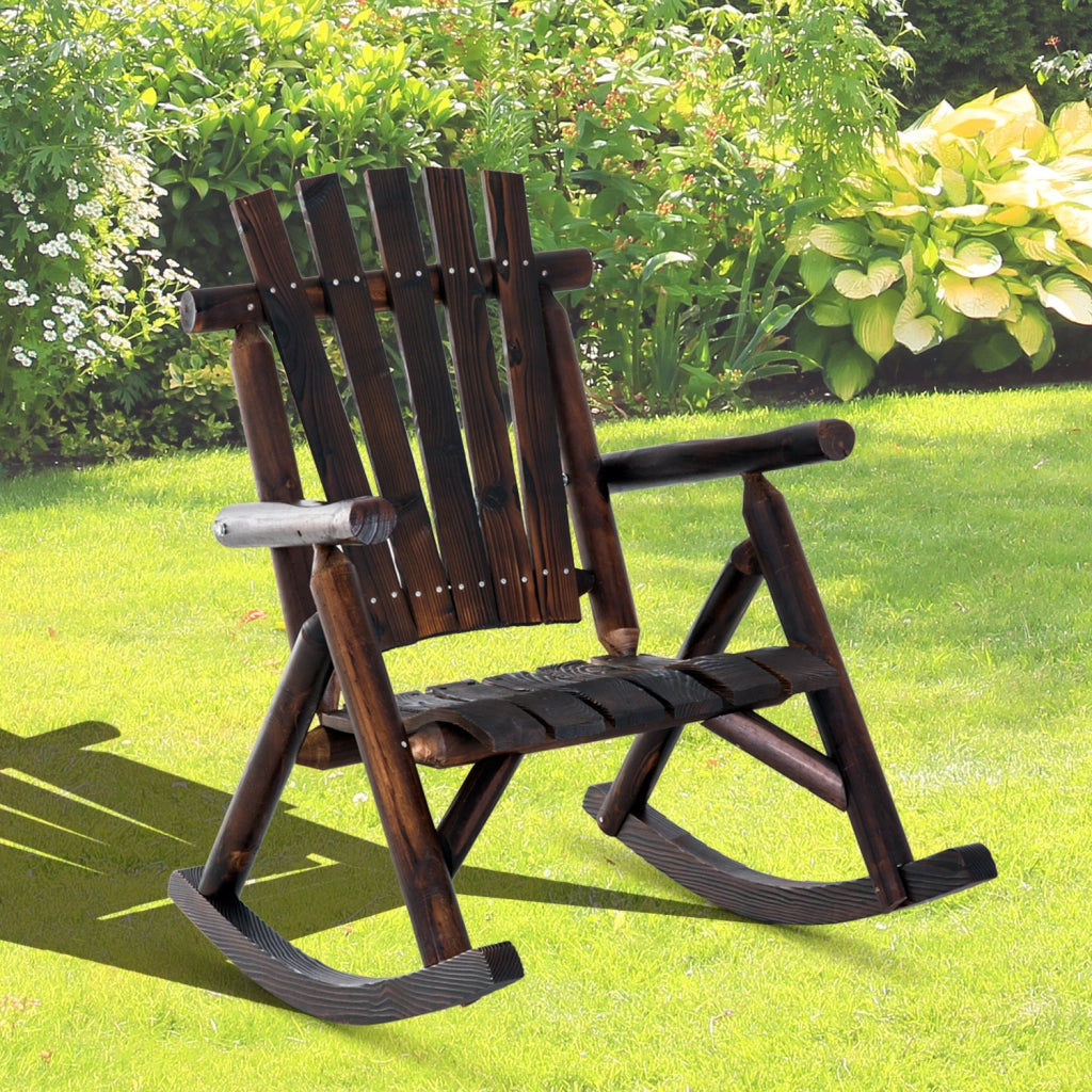 Poltrona dondolo in legno massello ¨C zephmum ¨C carbone 97x69x93 cm