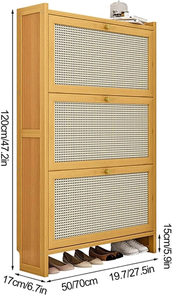 scarpiera Scarpiera per ingresso - Organizzatore scarpiera indipendente con ante per riporre oggetti nascosti - Scarpiera moderna e sottile in legno per camera da letto, soggiorno, corridoio (Col