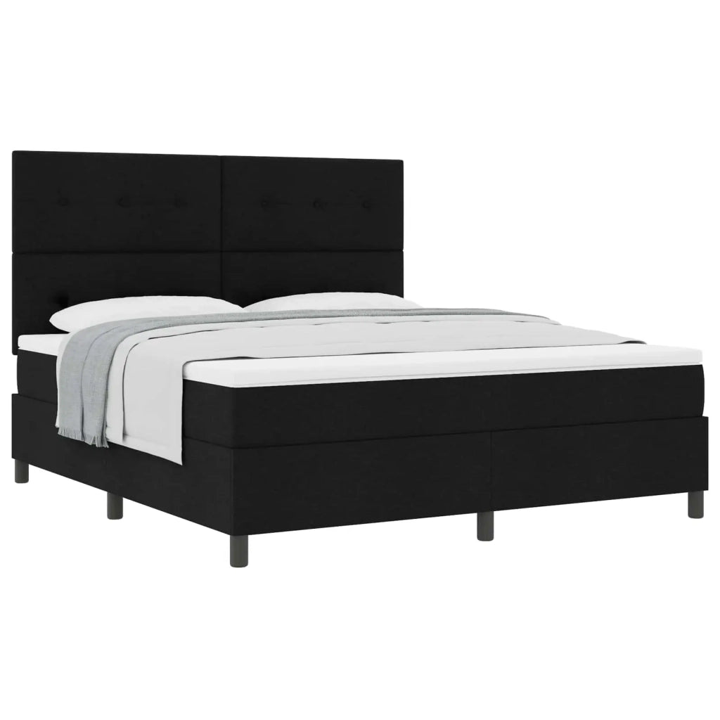 Letto a molle con materasso Nero 180 x 200 cm Tessuto 3339408