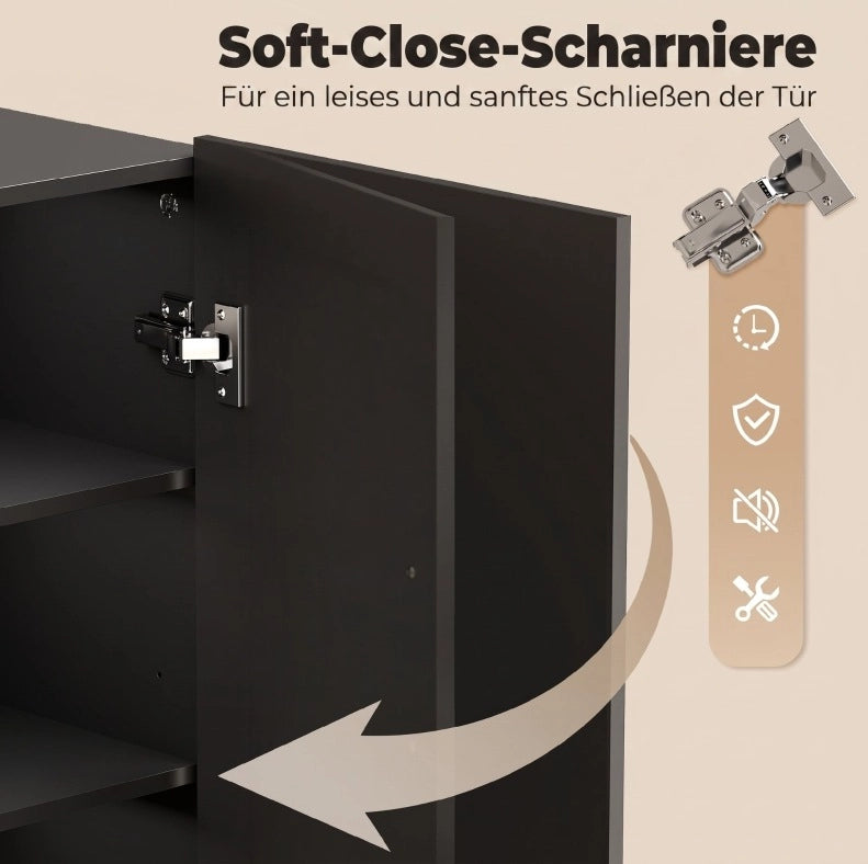 SCARPIERA 5 Ripiani 72x34,5x103 cm Nera con Ripiani Regolabili