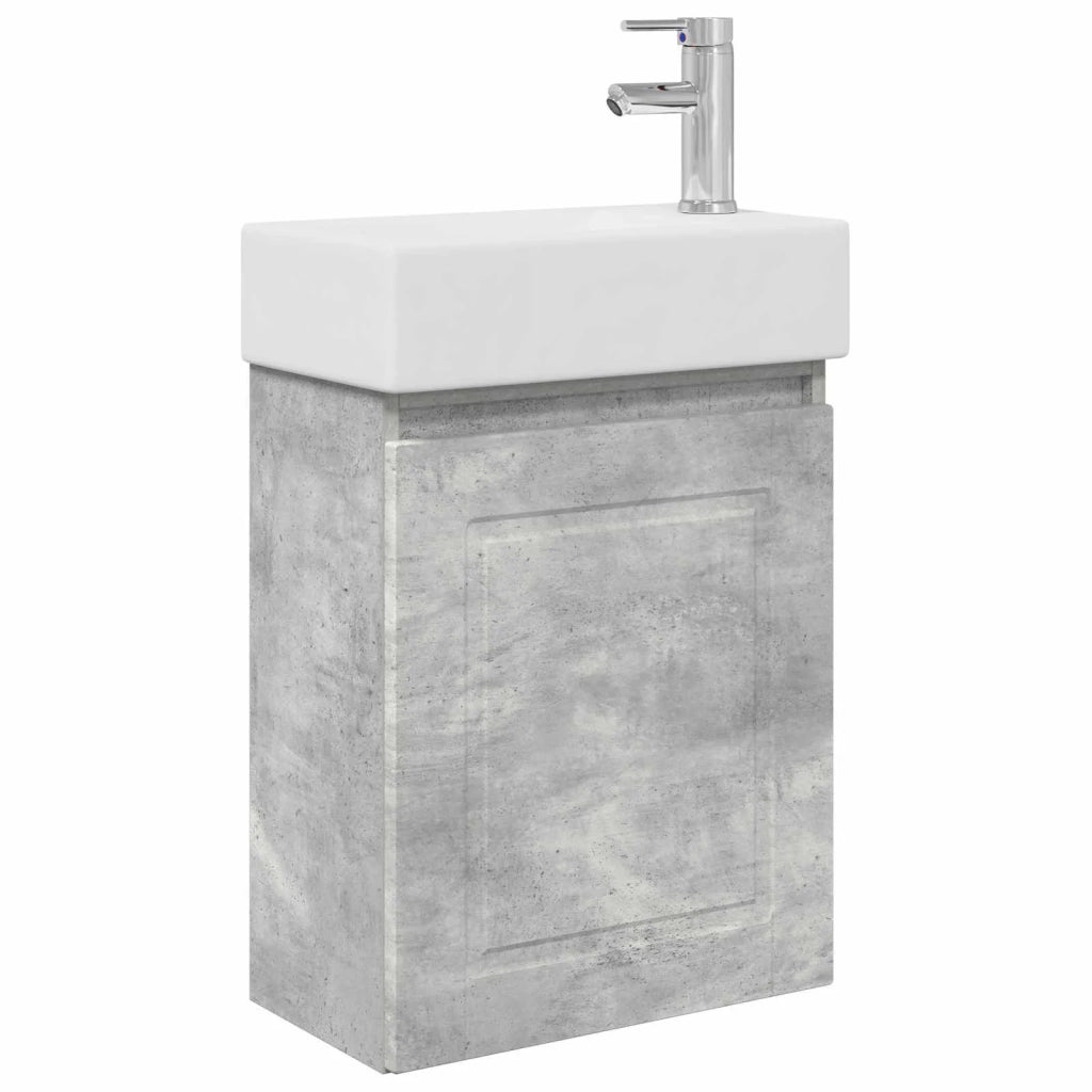 Mobile bagno con rubinetto Grigio Cemento 45,5 x 22,5 x 84 cm