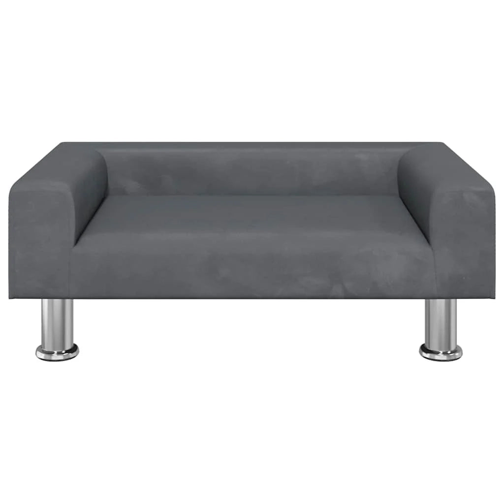 Cuccia per cani divano letto comodo scuro 70 x 45 x 26,5 cm velluto grigio 02_0043168
