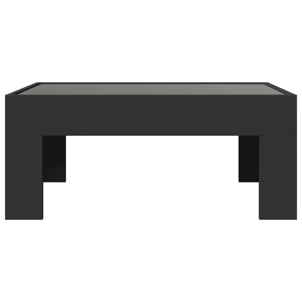 Tavolino da Salotto con LED Infinity Nero 70x50x30 cm 847610