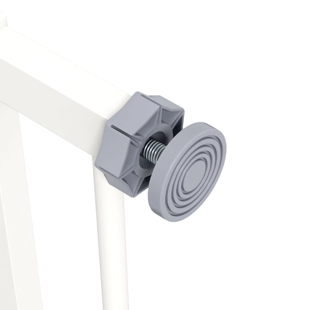 Barriera estensibile a forbice con chiusura automatica e doppia serratura in ferro bianco per porte 68 × 77 cm