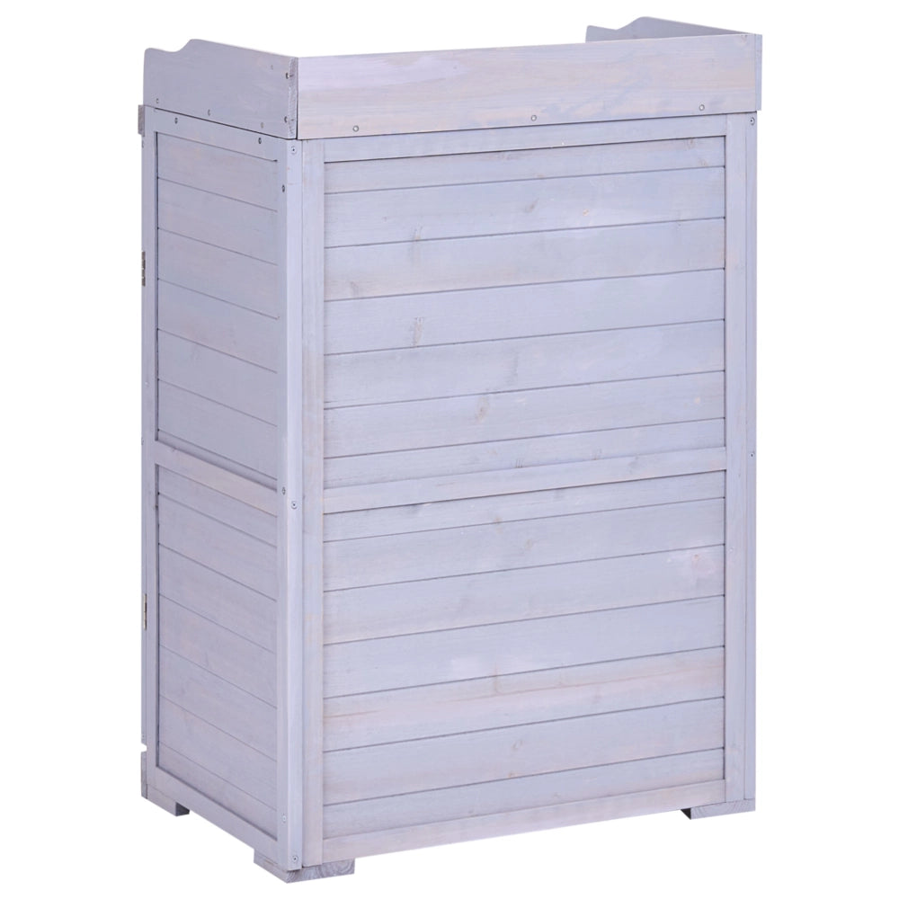Banco da giardinaggio Legno di abete grigio Mobili da esterno Resistente alle intemperie Dimensioni compatte