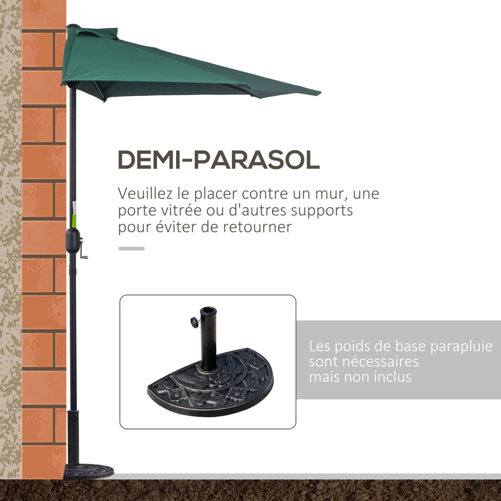 Ombrellone da Balcone ? 2,7 m ¨C zephmum ¨C Verde Poliestere Metallo 5 Traverse