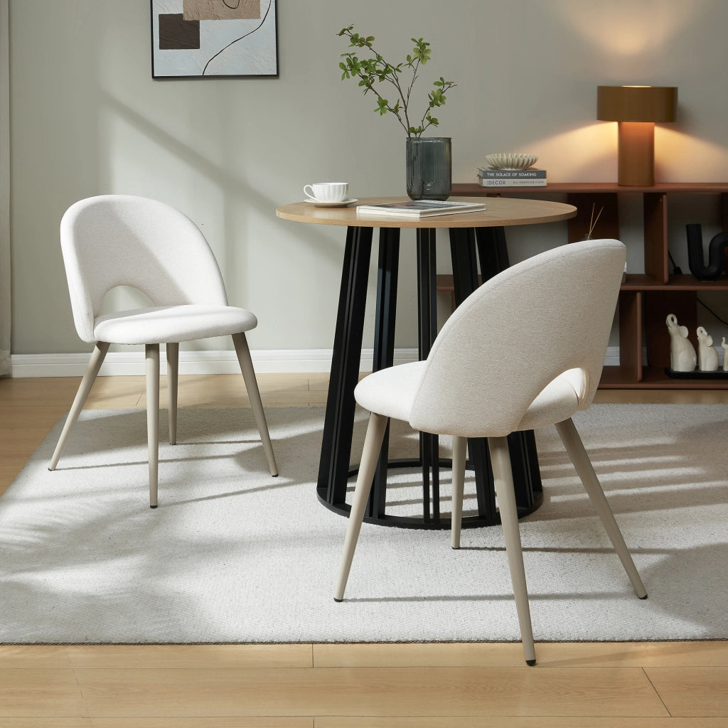 Set Karijoki di 6 Sedie Imbottite da Sala Pranzo Rivestimento in Tessuto - Beige [en.casa]