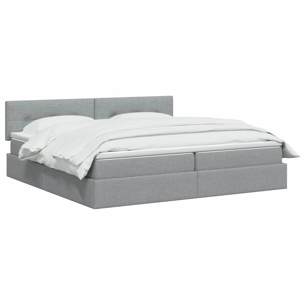 Letto con contenitore e materasso Grigio Chiaro 200 x 200 cm 3458643