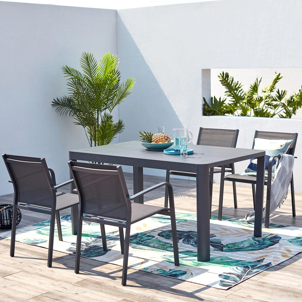 Tavolo da giardino quadrato allungabile in alluminio - WASH