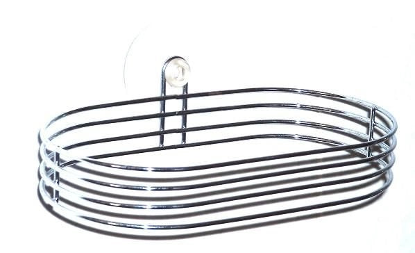 Portasciugamani da bagno in accio inox ovale con ventosa