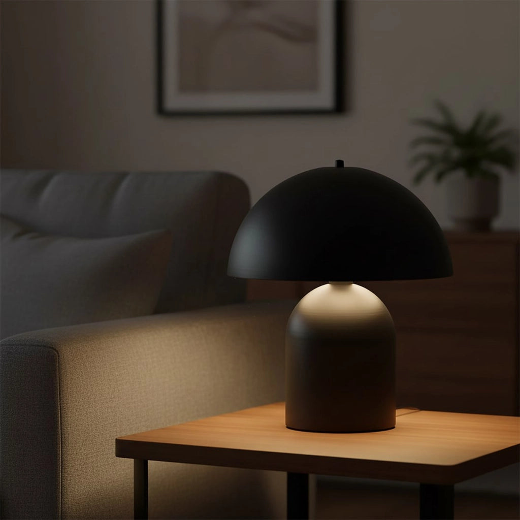 Lampada da tavolo Kava in acciaio nero opaco