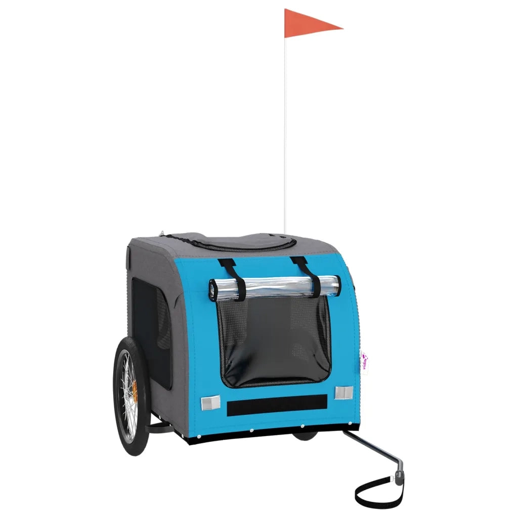 Rimorchio da Bici per Animali Blu e Grigio Oxford e Ferro CFW4426704