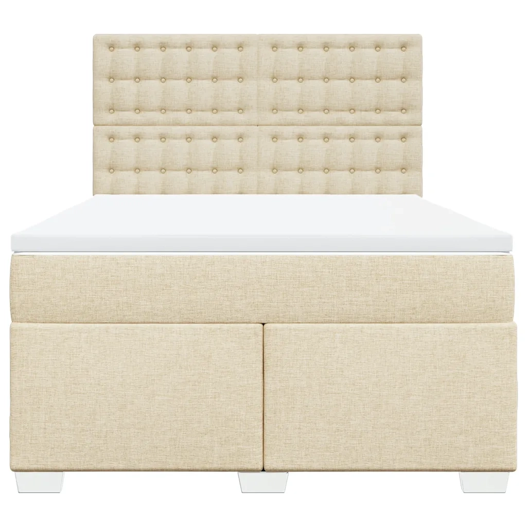 Giroletto a Molle con Materasso Crema 140x19 cm in Tessuto