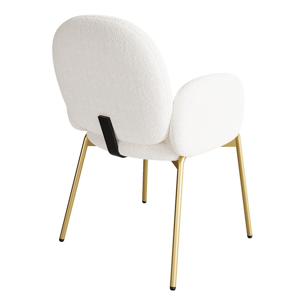 Sedia da pranzo lounge - Xylo - 55x64,5x88 cm - Beige - Piedi dorati