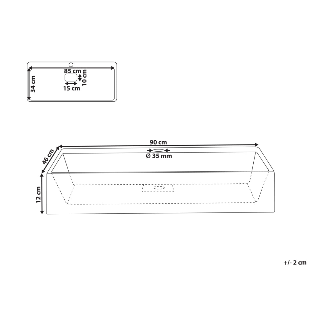 Lavabo bagno classico rettangolare in ceramica finitura lucida 90 x 46 cm nero Lavello da bagno rettangolare