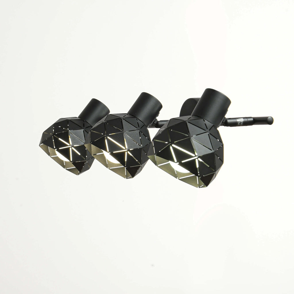 Faretto da parete Reus 3xE14 nero in metallo Light Prestige