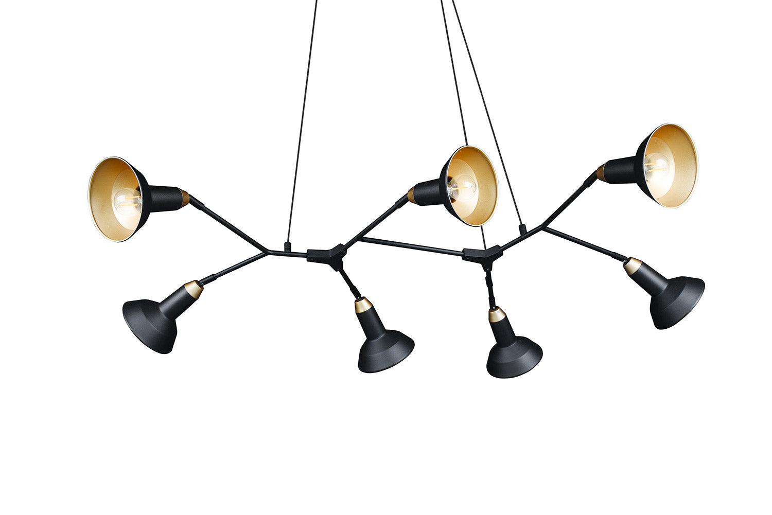 Lampada a Sospensione da Interno Attacco E14 in Metallo Nero Opaco