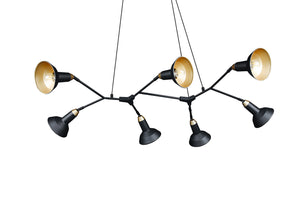 Lampada a Sospensione da Interno Attacco E14 in Metallo Nero Opaco