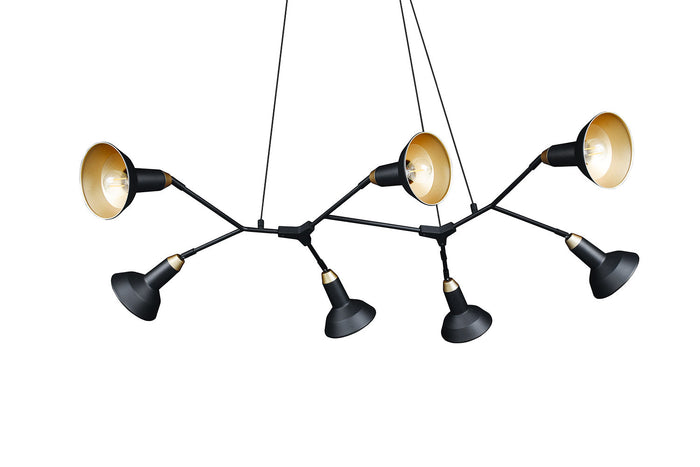 Lampada a Sospensione da Interno Attacco E14 in Metallo Nero Opaco