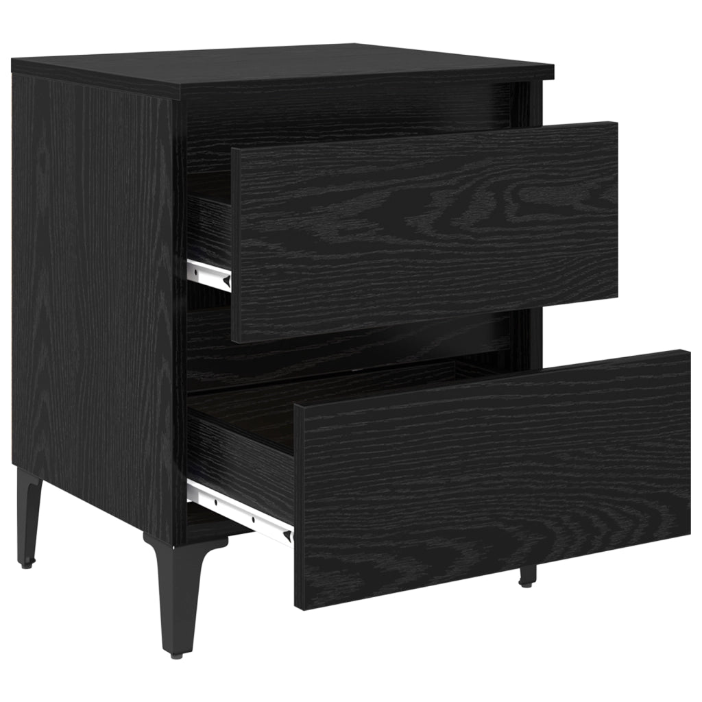 Armadi da letto 2 pz Rovere nero 40x35x50 cm Legno ingegnerizzato