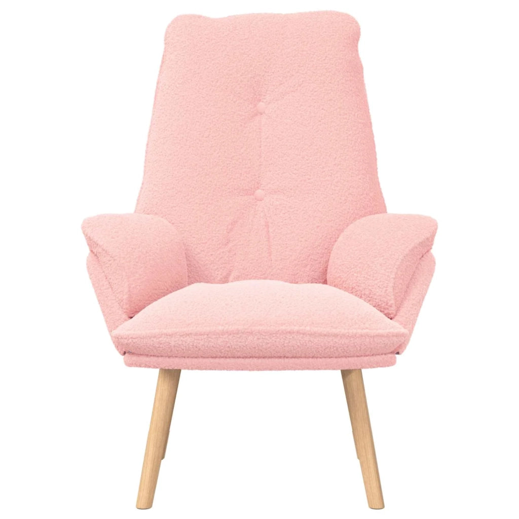 Poltrona | Sedia Relax Rosa 69 x 74 x 93 cm Tessuto Sherpa