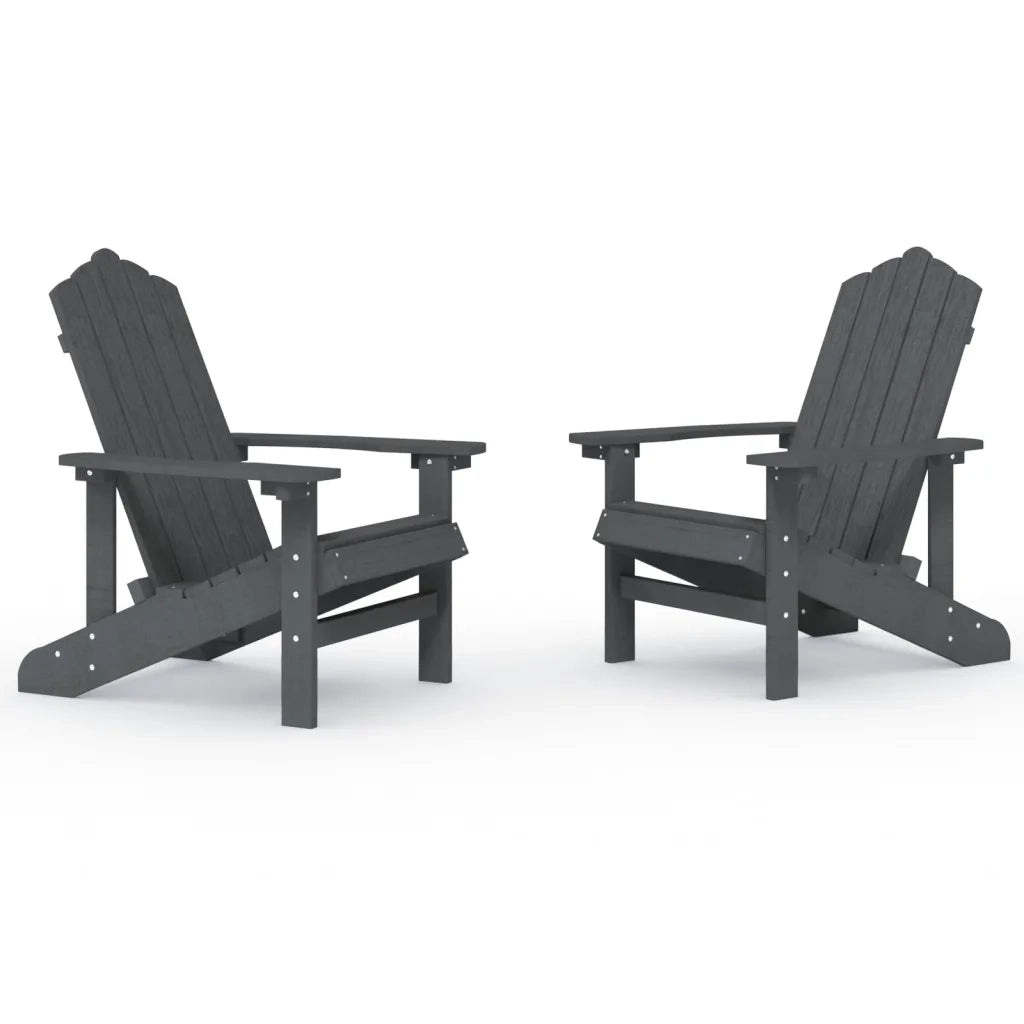 Sedie da Giardino Adirondack 2 pz | Sedie da Esterno in HDPE Antracite