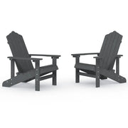 Sedie da Giardino Adirondack 2 pz | Sedie da Esterno in HDPE Antracite