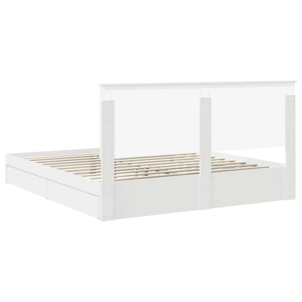Letto con Contenitore Bianco 180 x 200 cm Legno multistrato