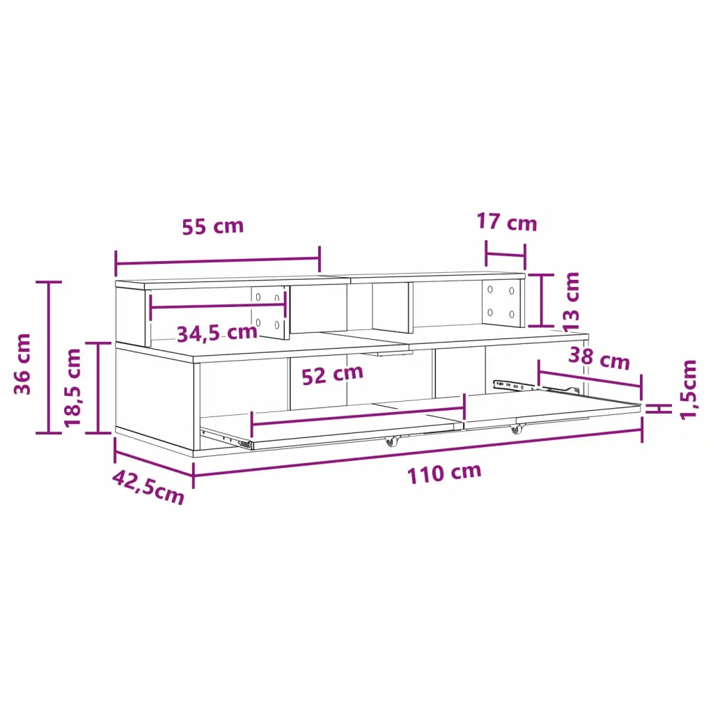 Scrivania studio Legno antico 110 x 42,5 x 36 cm 8006738