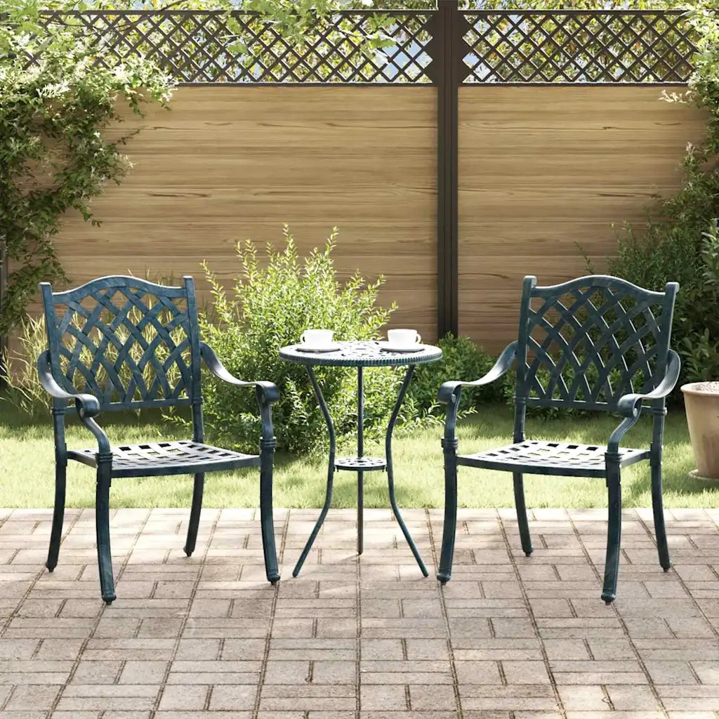 Sedia da Giardino 2 pcs Verde 56 x 55 x 92.5cm Alluminio 42002377