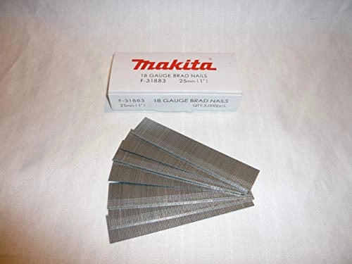 Makita F-31883 Chiodi Brad Testa Bassa 18 Ga 1.2x25 mm Galvanizzati per Chiodatrice Pneumatica 5000 Pezzi