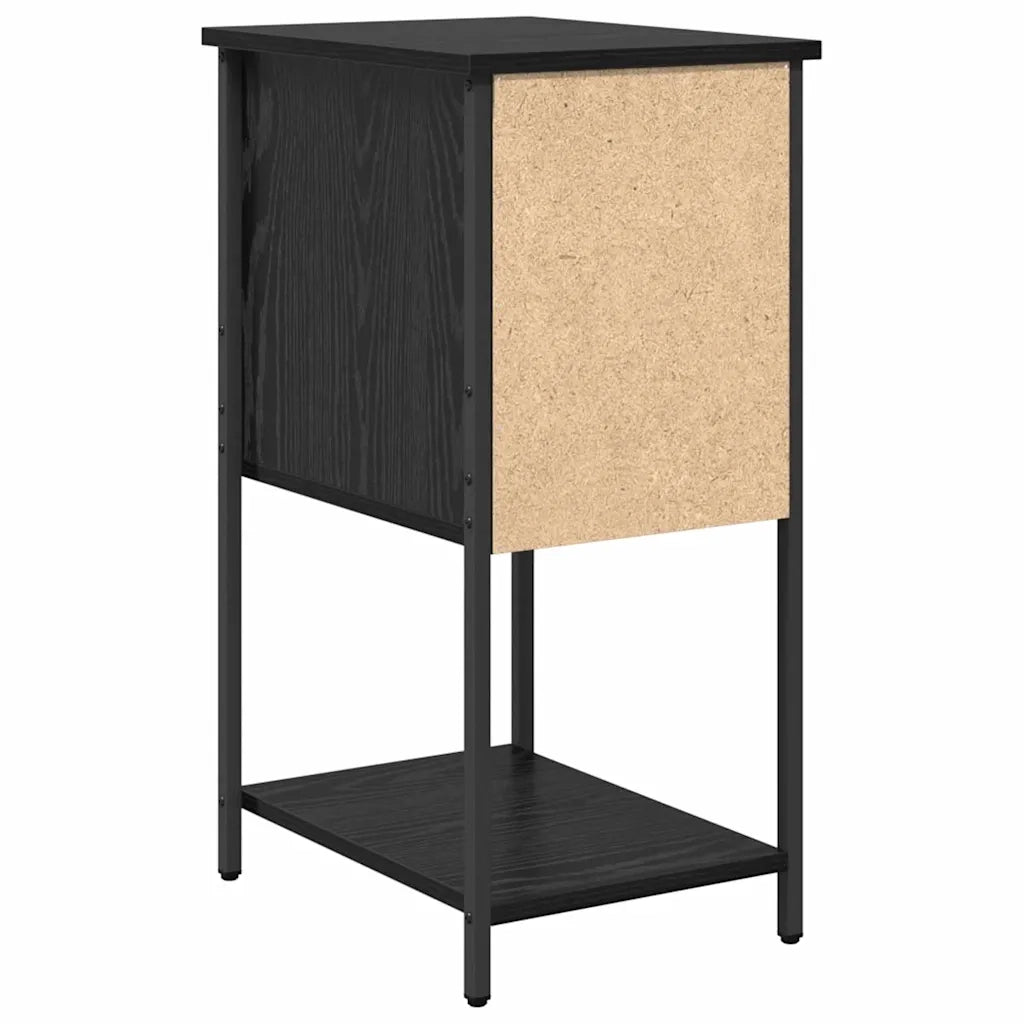 vidaXL Armadio da Notte con cassetto 2 pcs Rovere nero 32 x 42 x 70 cm