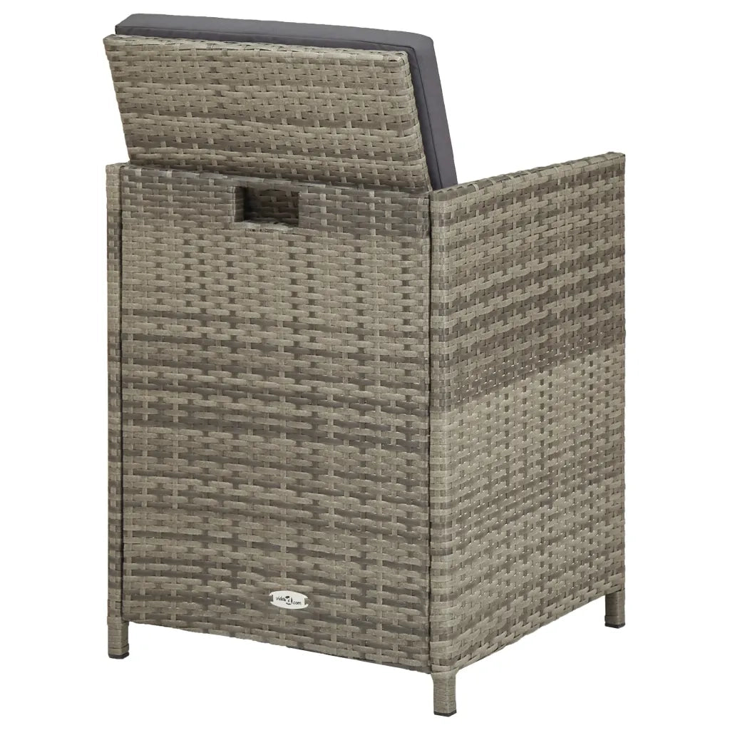Sedie da Giardino 2 pz | Sedie da Esterno con Cuscini in Polyrattan Grigio