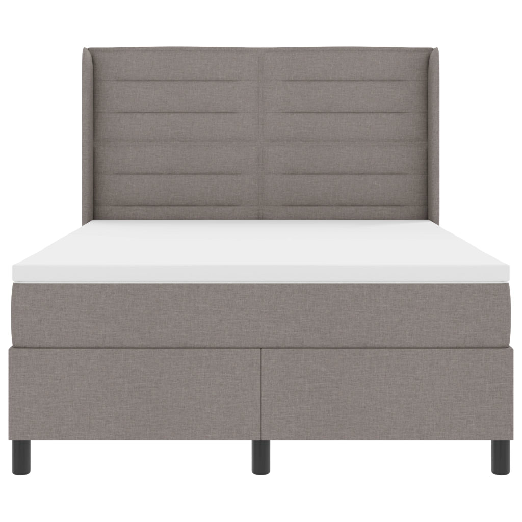 Letto con Materasso Taupe 140x190 cm Tessuto
