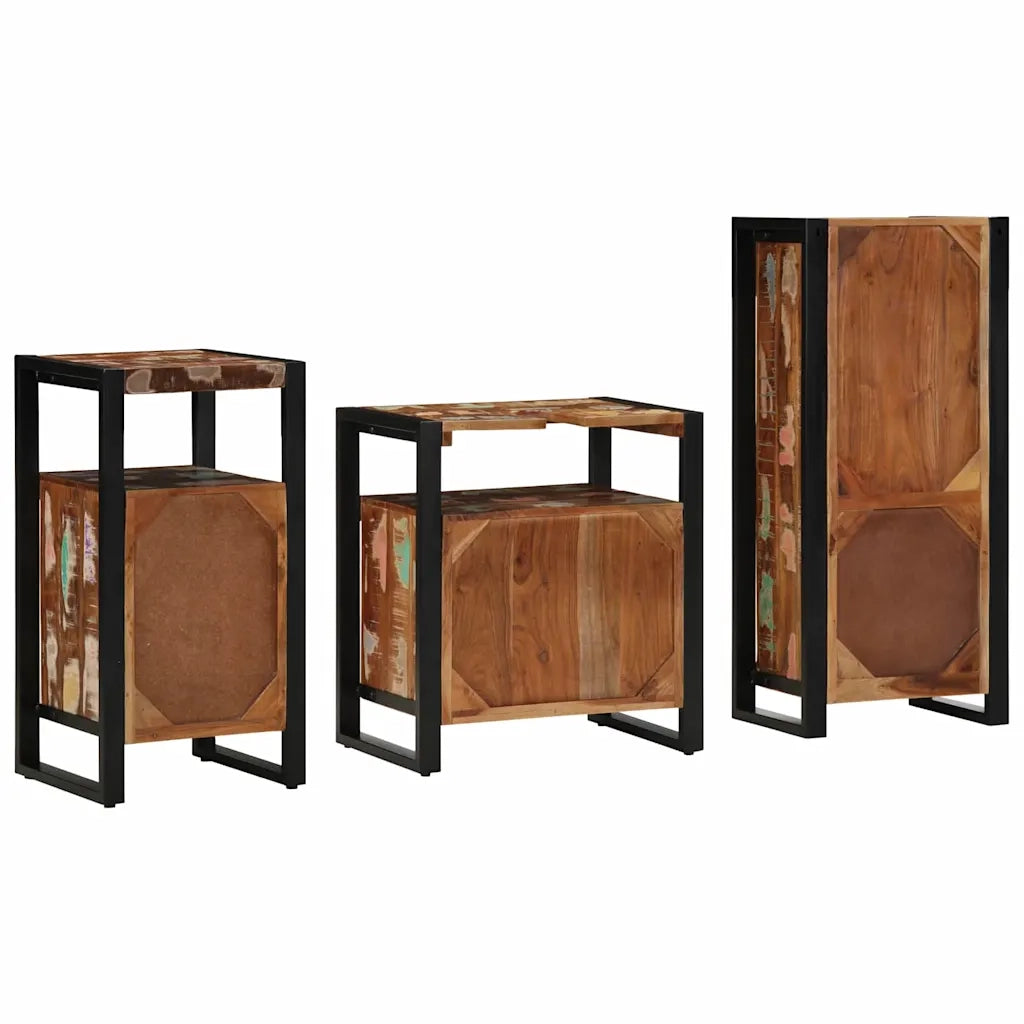 Set di mobili per il bagno 3 pcs Legno Recuperato Massello 3305615