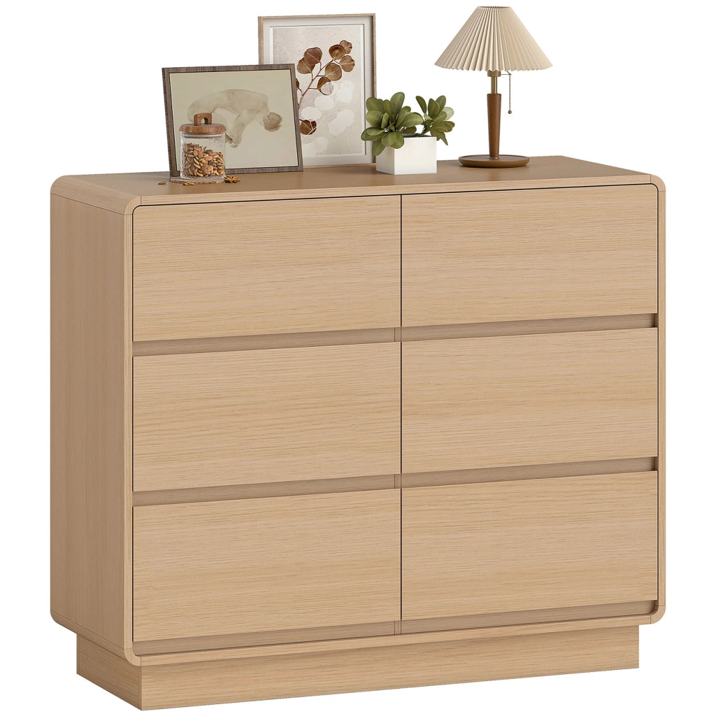Cassettiera con 6 cassetti ¨C zephmum ¨C legno naturale 100x40x80
