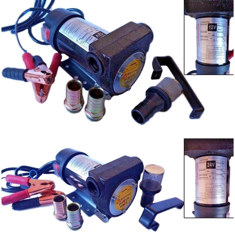 Trade Shop - Pompa Travaso Elettrica Carburante Acqua Olio Diesel 24v 200 Watt Auto Barca -