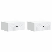 Mobiletto da notte a muro 2 pcs Bianco 49 x 34,5 x 20 cm