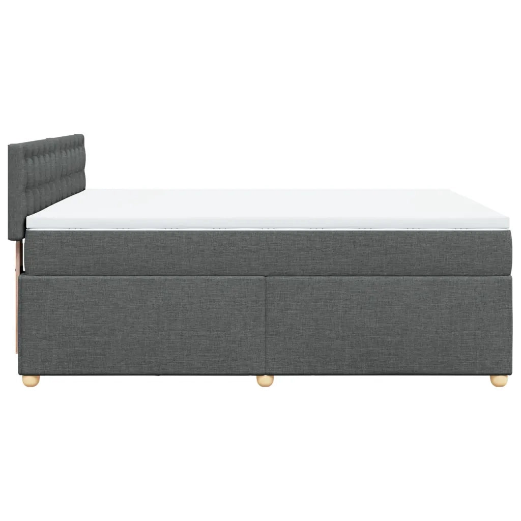 Giroletto a Molle con Materasso Grigio Scuro 140x200cm Tessuto
