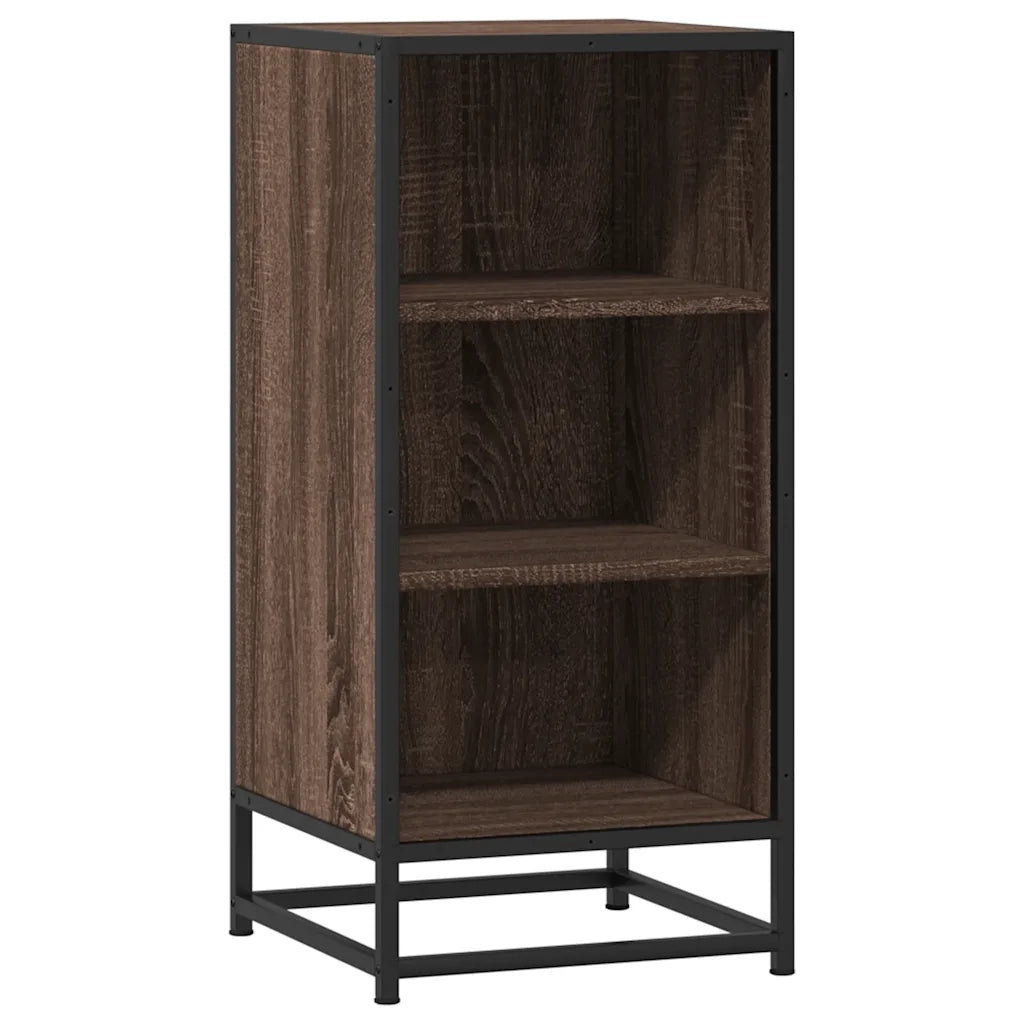Credenza Rovere Marrone 35,5x35x76 cm in Truciolato e Metallo