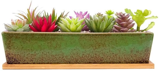 Pianta di piante in ceramica - vaso di fiori moderno per interni/esterni - 30 cm - verde