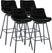 Set di 4 sgabelli da bar girevoli in velluto Weston 2