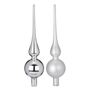 Puntale per albero frosty silver vetro 28 cm prezzo caduno indicare il modello