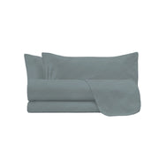 Set Lenzuola Matrimoniale Sopra Sotto e 2 Federe Linea Water Washed Grigio Chiaro