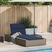 Lettino Prendisole con Cuscino Galleggiante Grigio Polyrattan 4104209