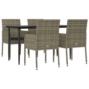 Set da pranzo da giardino nero e grigio da 5 pezzi con cuscini 02_0014859